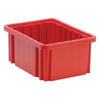 Divider Box<sup>®</sup> Containers, Plastic, 10.9" W x 8.3" D x 5" H, Red CC935 | Waymarc Industries Inc