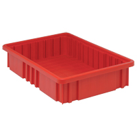 Divider Box<sup>®</sup> Containers, Plastic, 16.5" W x 10.9" D x 3.5" H, Red CC936 | Waymarc Industries Inc