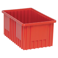 Divider Box<sup>®</sup> Containers, Plastic, 16.5" W x 10.9" D x 8" H, Red CC938 | Waymarc Industries Inc