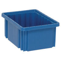 Divider Box<sup>®</sup> Containers, Plastic, 10.9" W x 8.3" D x 5" H, Blue CC947 | Waymarc Industries Inc
