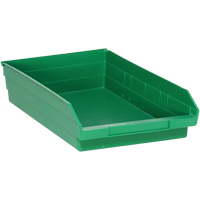 Shelf Bins, 11-1/8" W x 4" H x 17-7/8" D, Green, 40 lbs. Capacity Waymarc Industries Inc
