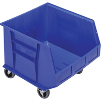 Mobile Bin, 14" H x 16-1/2" W x 18" D, 75 lbs. Capacity, Blue Waymarc Industries Inc