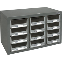 Casiers pour pi&egrave;ces KPC-100 , Acier galvanis&eacute;, 12 tiroirs, 23" x 11-2/5" x 13-4/5", Gris Waymarc Industries Inc