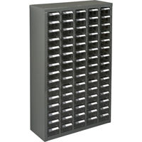KPC-600 Parts Cabinet, Galvanized Steel, 75 Drawers, 23-1/10" x 8-7/10" x 36-9/10", Grey Waymarc Industries Inc