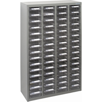 KPC-700 Parts Cabinet, Galvanized Steel, 60 Drawers, 23-1/10" x 8-7/10" x 36-9/10", Grey Waymarc Industries Inc