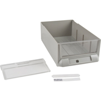 Replacement Drawer for KPC-200 Parts Cabinets, Plastic, 5-3/8" W x 9-13/16" D x 3-3/10" H, Grey CF481 | Waymarc Industries Inc