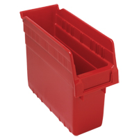 Store-Max Shelf Bins, 4-3/8" W x 8" H x 11-5/8" D, Red, 44 lbs. Capacity Waymarc Industries Inc
