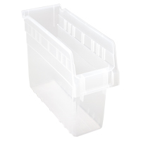 Store-Max Shelf Bins, 4-3/8" W x 8" H x 11-5/8" D, Clear, 44 lbs. Capacity Waymarc Industries Inc