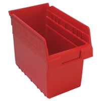 Store-Max Shelf Bins, 6-5/8" W x 8" H x 11-5/8" D, Red, 44 lbs. Capacity Waymarc Industries Inc
