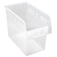 Store-Max Shelf Bins, 6-5/8" W x 8" H x 11-5/8" D, Clear, 44 lbs. Capacity Waymarc Industries Inc