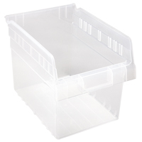 Store-Max Shelf Bins, 8-3/8" W x 8" H x 11-5/8" D, Clear, 44 lbs. Capacity Waymarc Industries Inc