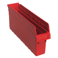 Store-Max Shelf Bins, 4-3/8" W x 8" H x 17-7/8" D, Red, 56 lbs. Capacity Waymarc Industries Inc