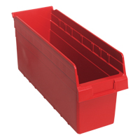 Store-Max Shelf Bins, 6-5/8" W x 8" H x 17-7/8" D, Red, 56 lbs. Capacity Waymarc Industries Inc