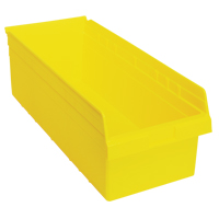 Store-Max Shelf Bins, 11-1/8" W x 8" H x 23-5/8" D, Yellow, 68 lbs. Capacity Waymarc Industries Inc