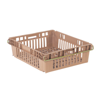 Contenant en plastique empilable Stack-N-Nest pour l'agriculture, 20,3" x 24" x 6,8", Beige Waymarc Industries Inc
