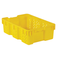 Contenant en plastique empilable Stack-N-Nest pour l'agriculture, 16" x 23,9" x 7,3", Jaune Waymarc Industries Inc
