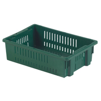 Contenant en plastique empilable Stack-N-Nest pour l'agriculture, 13,1" x 19,7" x 5,6", Vert Waymarc Industries Inc