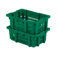 Contenant en plastique Stack-N-Nest pour la manutention des aliments, 16" x 23,9" x 8,8", Vert Waymarc Industries Inc
