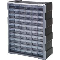 Drawer Cabinet, Plastic, 60 Drawers, 15" x 6-1/4" x 18-3/4", Black CG065 | Waymarc Industries Inc