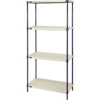 Wire Shelving Unit with Plastic Shelves, Wire Frame with Plastic Shelves, Boltless, 600 lbs. Capacity, 30" W x 72" H x 18" D CG077 | Waymarc Industries Inc