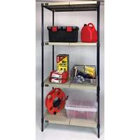 Wire Shelving Unit with Plastic Shelves, Wire Frame with Plastic Shelves, Boltless, 600 lbs. Capacity, 48" W x 72" H x 18" D CG079 | Waymarc Industries Inc