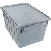 Flip Top Plastic Distribution Container, 21.65" x 15.5" x 12.5", Grey Waymarc Industries Inc