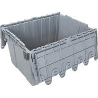 Flip Top Plastic Distribution Container, 21.65" x 15.5" x 12.5", Grey Waymarc Industries Inc
