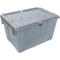 Flip Top Plastic Distribution Container, 21.65" x 15.5" x 12.5", Grey Waymarc Industries Inc