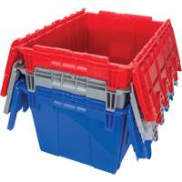 Flip Top Plastic Distribution Container, 21.65" x 15.5" x 12.5", Grey Waymarc Industries Inc