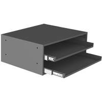 Large Slide Rack for Compartment Box Cabinets, Steel, 2 Slots, 20" W x 15-15/16" D x 8-3/16" H, Grey CG146 | Waymarc Industries Inc