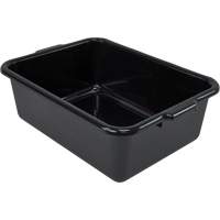All-Purpose Flat-Bottom Storage Tub, 7" H x 15" D x 21" L, Plastic, Black Waymarc Industries Inc