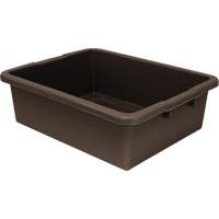 All-Purpose Ribbed-Bottom Storage Tub, 7" H x 17" D x 22" L, Plastic, Brown CG226 | Waymarc Industries Inc