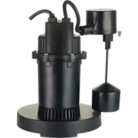 Thermoplastic Submersible Sump Pump, 2560 GPH, 115 V, 4.6 A, 1/3 HP DC842 | Waymarc Industries Inc