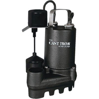 Cast Iron Submersible Sump Pump with Vertical Float Switch, 67 GPM, 33 V, 5 A, 1/3 HP Waymarc Industries Inc