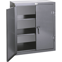 Counter Top Storage Cabinets, Steel, 2 Shelves, 36" H x 36" W x 20" D, Grey Waymarc Industries Inc