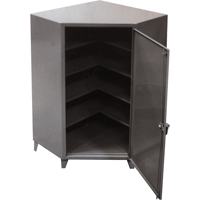Corner Cabinets, Steel, 4 Shelves, 72" H x 48" W x 24" D, Grey FG850 | Waymarc Industries Inc