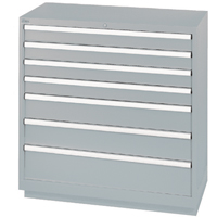 Drawer Cabinets, 7 Drawers, 40-1/4" W x 22-1/2" D x 41-3/4" H, Grey Waymarc Industries Inc