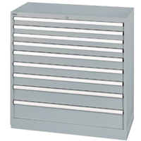 Drawer Cabinets, 9 Drawers, 40-1/4" W x 22-1/2" D x 41-3/4" H, Grey Waymarc Industries Inc