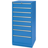 Drawer Cabinets, 8 Drawers, 28-1/4" W x 28-1/2" D x 59-1/2" H, Bright blue FI139 | Waymarc Industries Inc