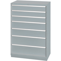 Drawer Cabinets, 7 Drawers, 40-1/4" W x 22-1/2" D x 59-1/2" H, Grey Waymarc Industries Inc