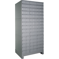 Armoires &agrave; tiroirs industriels avec base, 90 tiroirs, 34-1/8" la x 12-1/4" p x 69-1/8" h, Gris Waymarc Industries Inc