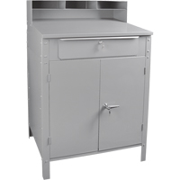 Cabinet Style Shop Desk, 34-1/2" W x 30" D x 53" H, Grey FI520 | Waymarc Industries Inc