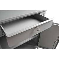 Cabinet Style Shop Desk, 34-1/2" W x 30" D x 53" H, Grey Waymarc Industries Inc