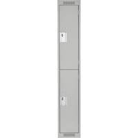 Casiers Clean Line, 2 niveaux, 12" x 18" x 72", Acier, Gris, Rivet (assembl&eacute;) Waymarc Industries Inc