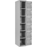 Clean Line Lockerettes, 6 -tier, Bank of 3, 36" x 18" x 72", Steel, Grey, Rivet (Assembled) Waymarc Industries Inc