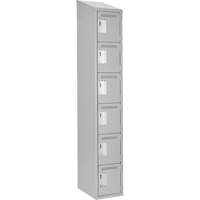 Clean Line Lockerette , 6 -tier, 12" x 18" x 78", Steel, Grey, Rivet (Assembled) Waymarc Industries Inc