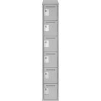 Clean Line Lockerette , 6 -tier, 12" x 18" x 78", Steel, Grey, Rivet (Assembled) Waymarc Industries Inc