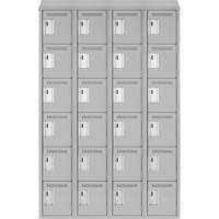 Clean Line Lockerette , 6 -tier, Bank of 4, 48" x 18" x 78", Steel, Grey, Rivet (Assembled) Waymarc Industries Inc