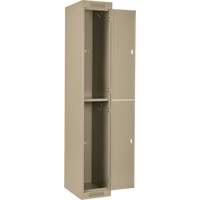 Clean Line Lockers, 2 -tier, Bank of 4, 48" x 18" x 72", Steel, Beige, Rivet (Assembled) Waymarc Industries Inc