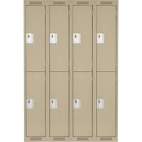 Clean Line Lockers, 2 -tier, Bank of 4, 48" x 18" x 72", Steel, Beige, Rivet (Assembled) Waymarc Industries Inc